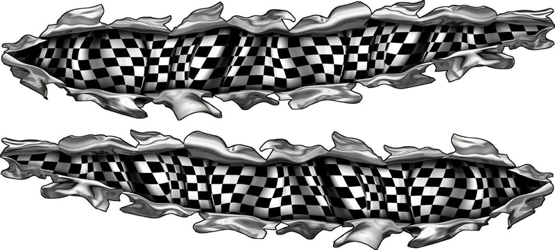 checker flag tear decals kit for racing